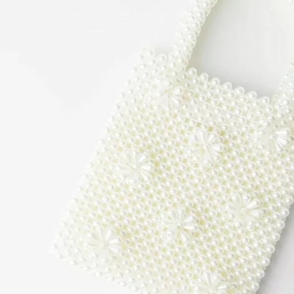 NWT Zara Woman Pearl Bag Purse Flowers Handbag - Picture 4 of 6